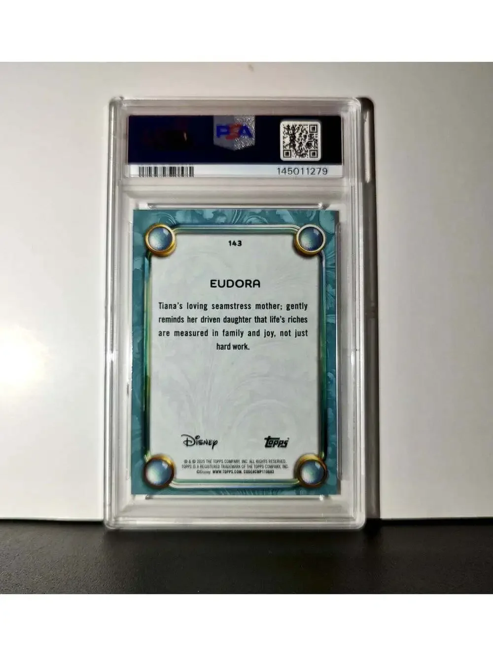 Eudora 2025 Topps Disney #143 Diamond Card The Princess and the Frog PSA 7